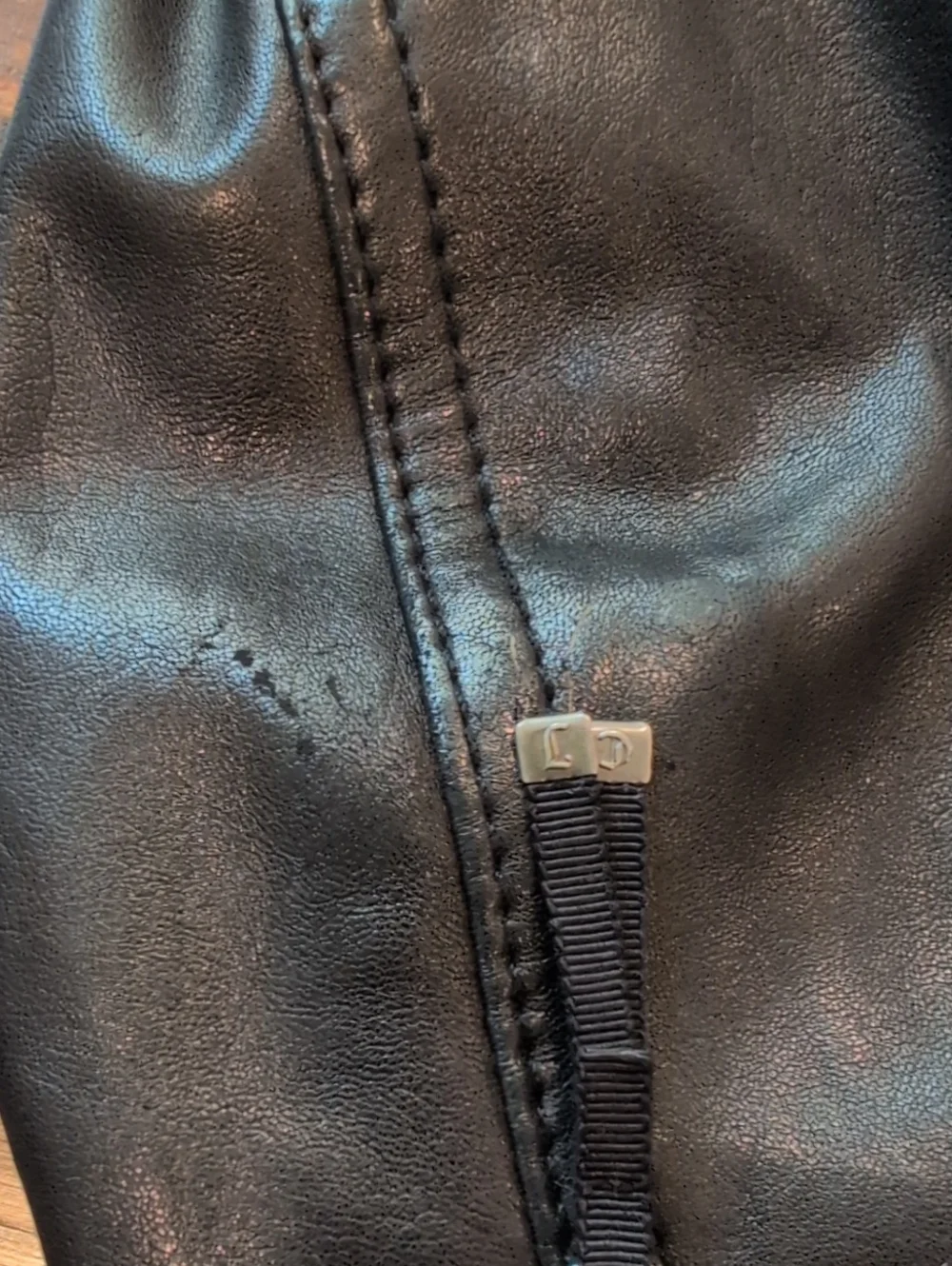 Juicy Couture Leather Ruffle Shoulder Moto Jacket Vintage Y2K - Picture 7 of 12